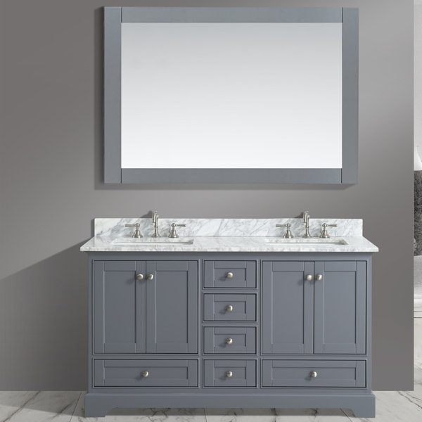 Charlton Home® Castellanos 60" Double Bathroom Vanity Set ...