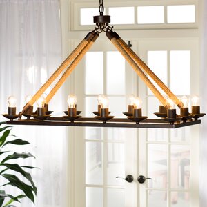 Matias Rectangular 14-Light Candle-Style Chandelier