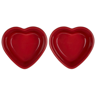 Le Creuset Stoneware Set of 2 Heart Shaped Ramekins Le Creuset
