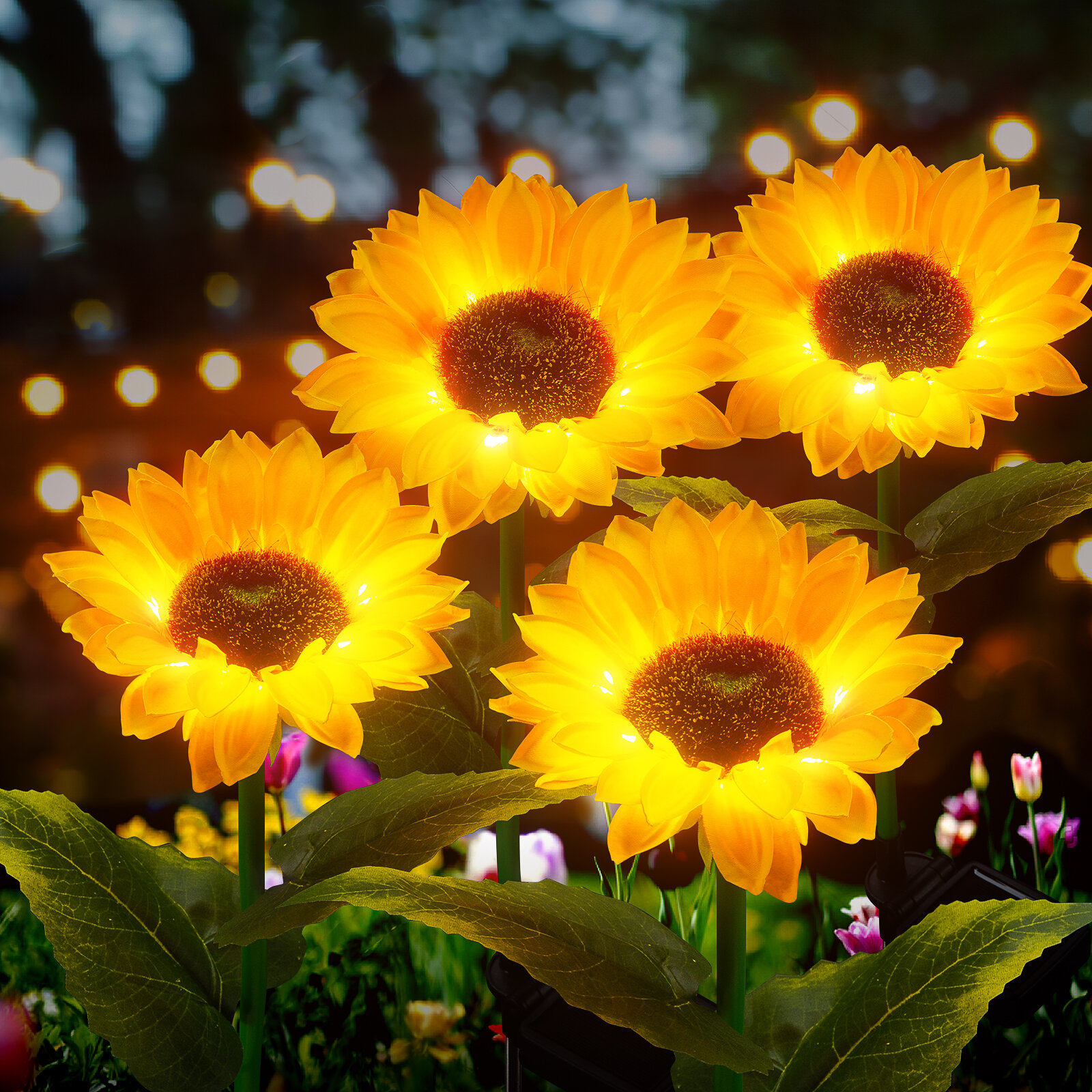 10 Sunflowers LED Solar Powered String Light Waterproof Outdoor Garden Lighting