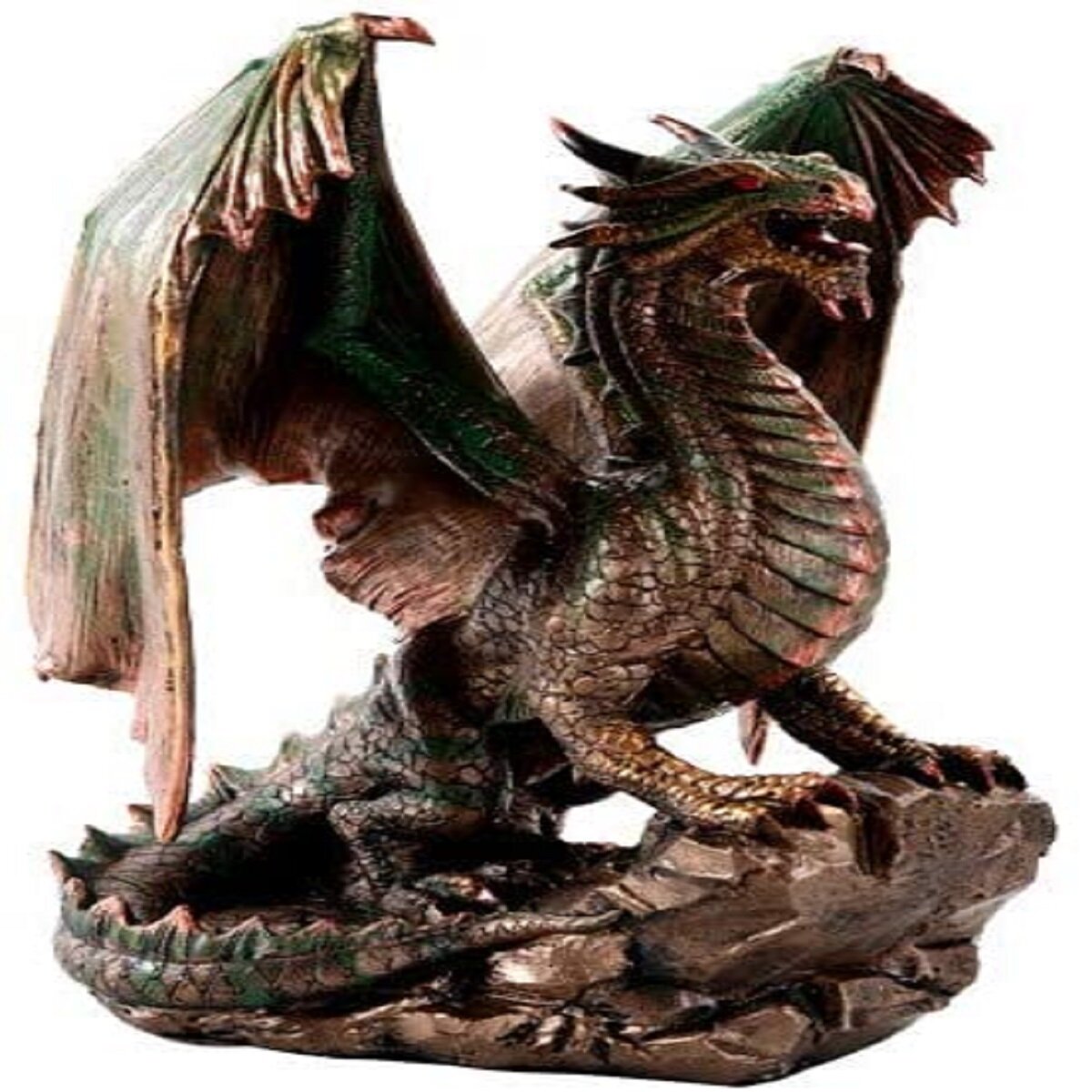 Trinx Bronzite Dragon Standing on Rock Figurine | Wayfair