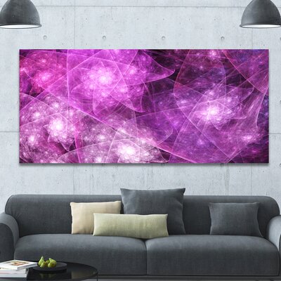 'Pink Rotating Polyhedron' Graphic Art on Wrapped Canvas DesignArt Size: 28