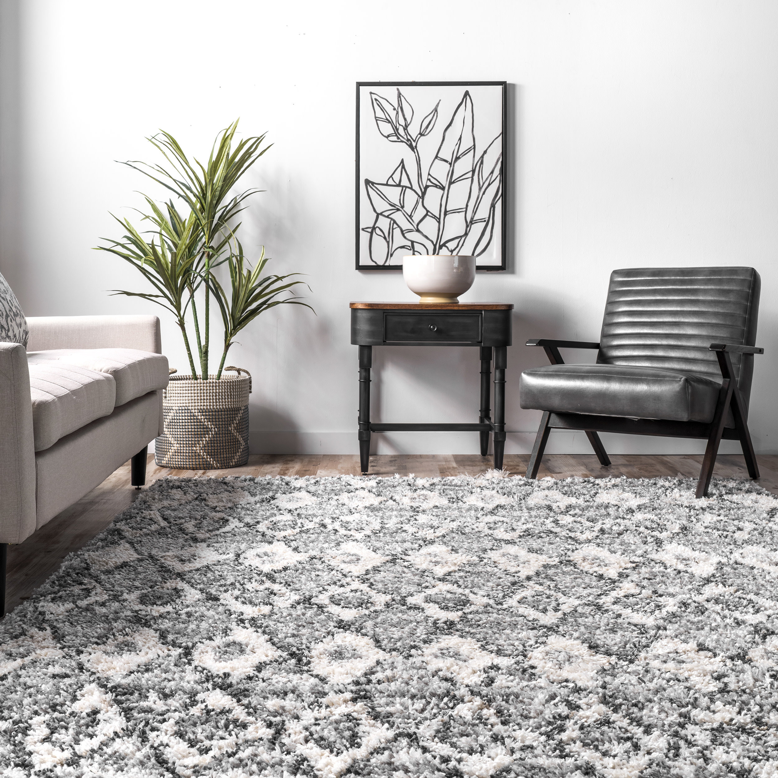 Steelside™ Zeke Geometric Gray Area Rug & Reviews Wayfair