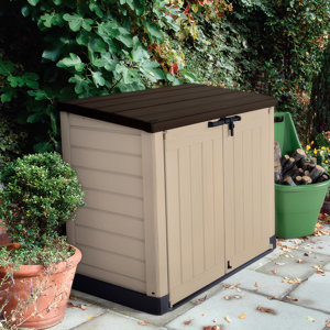 Store-It-Out Max 4 ft. 9 in. W x 2 ft. 8 in. D Plastic Horizontal Garbage Shed