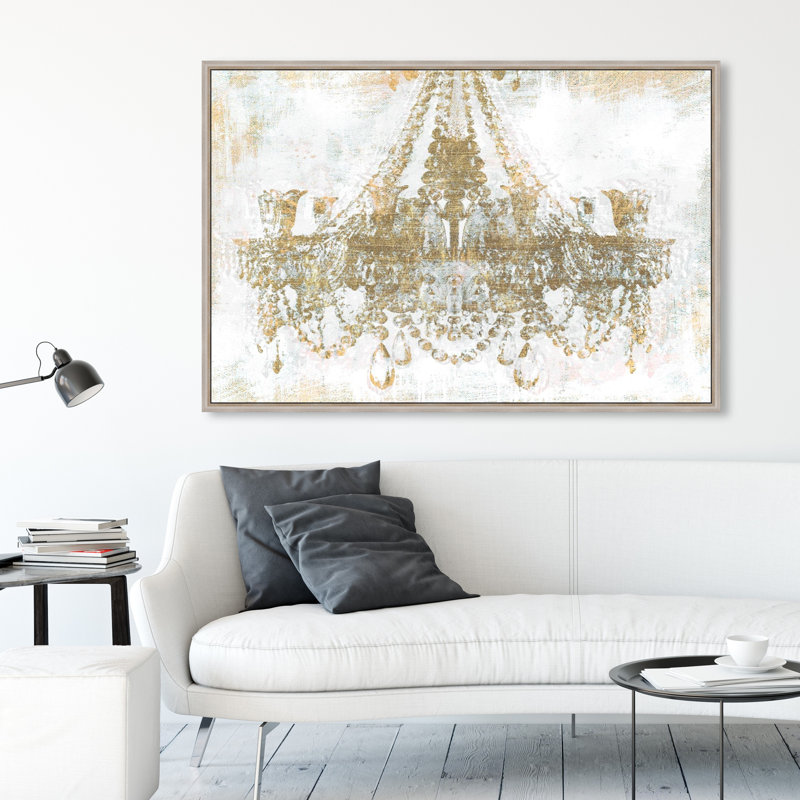 Mercer41 Gold Diamonds Faded Chandelier Framed Photographic