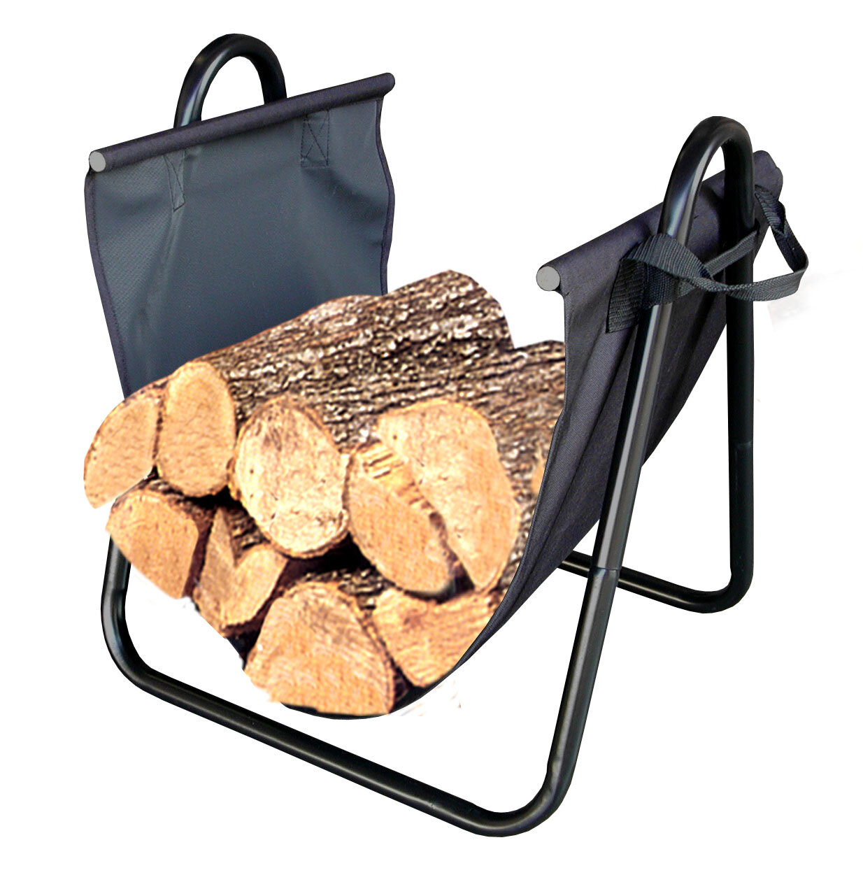 Pleasant Hearth Log Holder with Canvas Tote Carrier