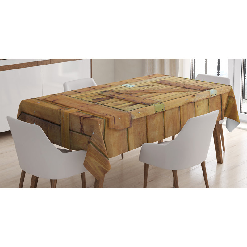 East Urban Home Ambesonne Shutters Tablecloth Closed Wooden Shutters Plank Rough Grunge Countryside Classical Design Print Rectangular Table Cover For Dining Room Kitchen Decor 52 X 70 Brown Pale Brown Wayfair