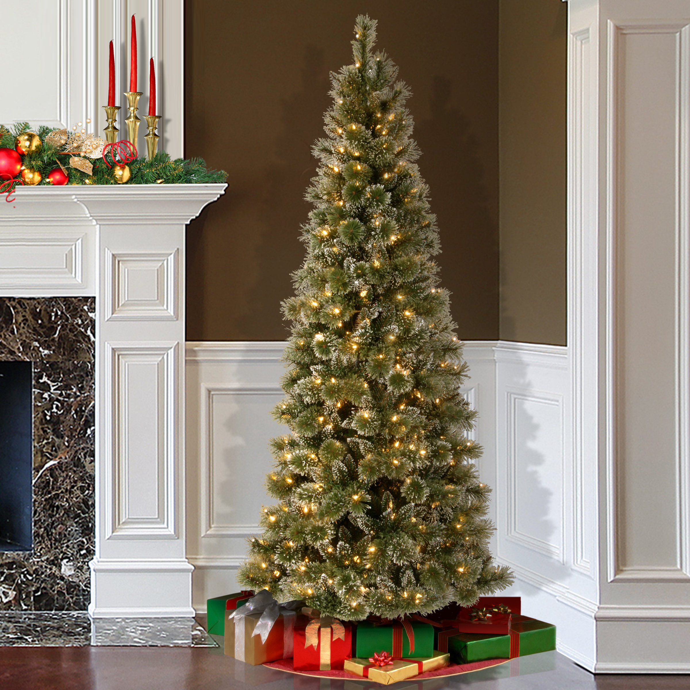 darby home co pine 75 green slim artificial christmas tree with 600 soft white led lights with stand reviews wayfair - Slim Christmas Tree With Led Lights darby home co pine 75 green slim artificial christmas tree with 600 soft white led lights with stand reviews wayfair - Slim Christmas Tree With Led Lights