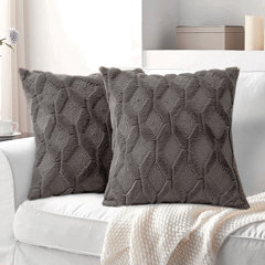 Gray-Dark Silver Decorative Throw Pillow Cover Cushion Cover-Geometric Pattern 
