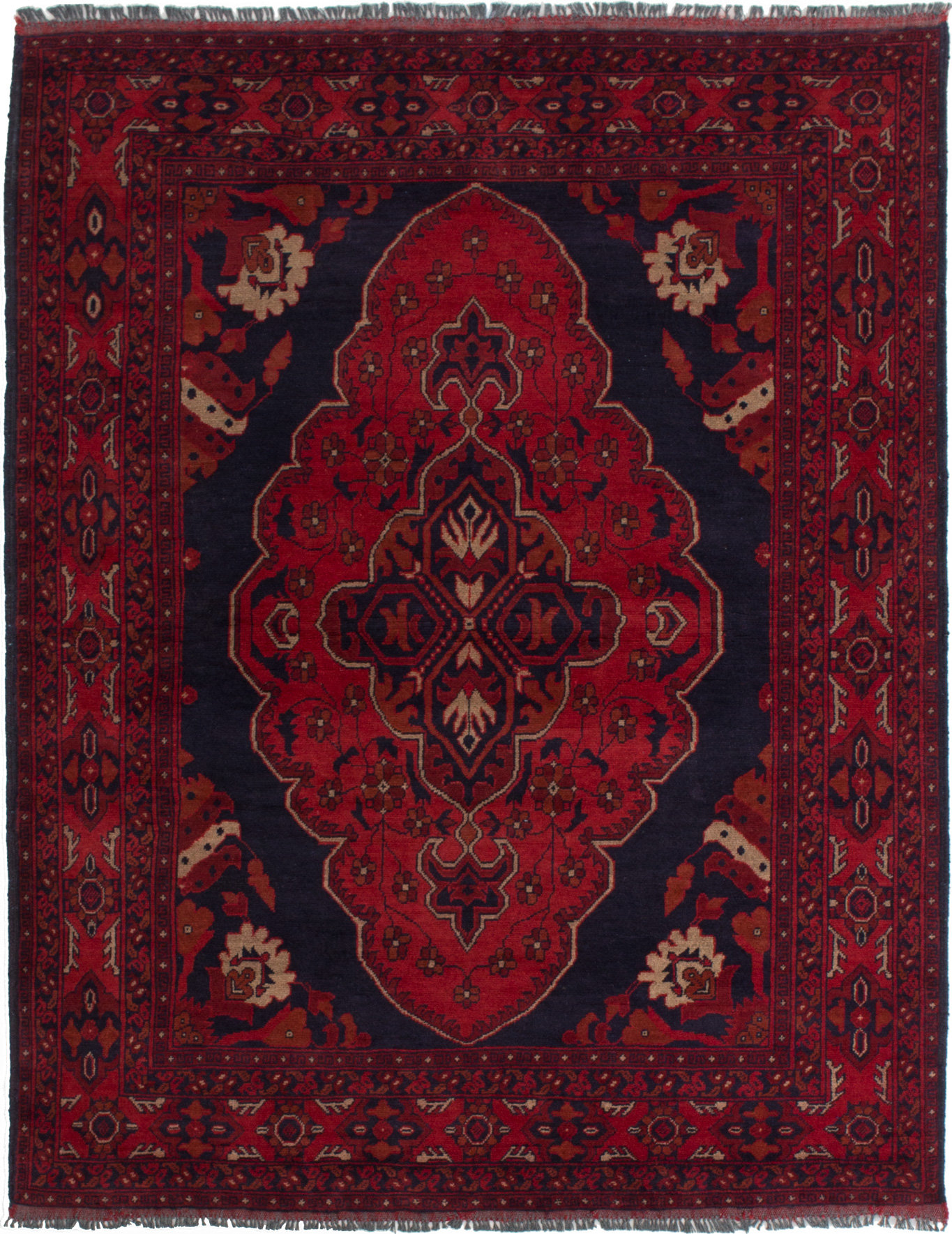 One Of A Kind Kaler Hand Knotted 4 9 X 6 Wool Red Area Rug One Of A Kind Kaler Hand Knotted 4 9 X