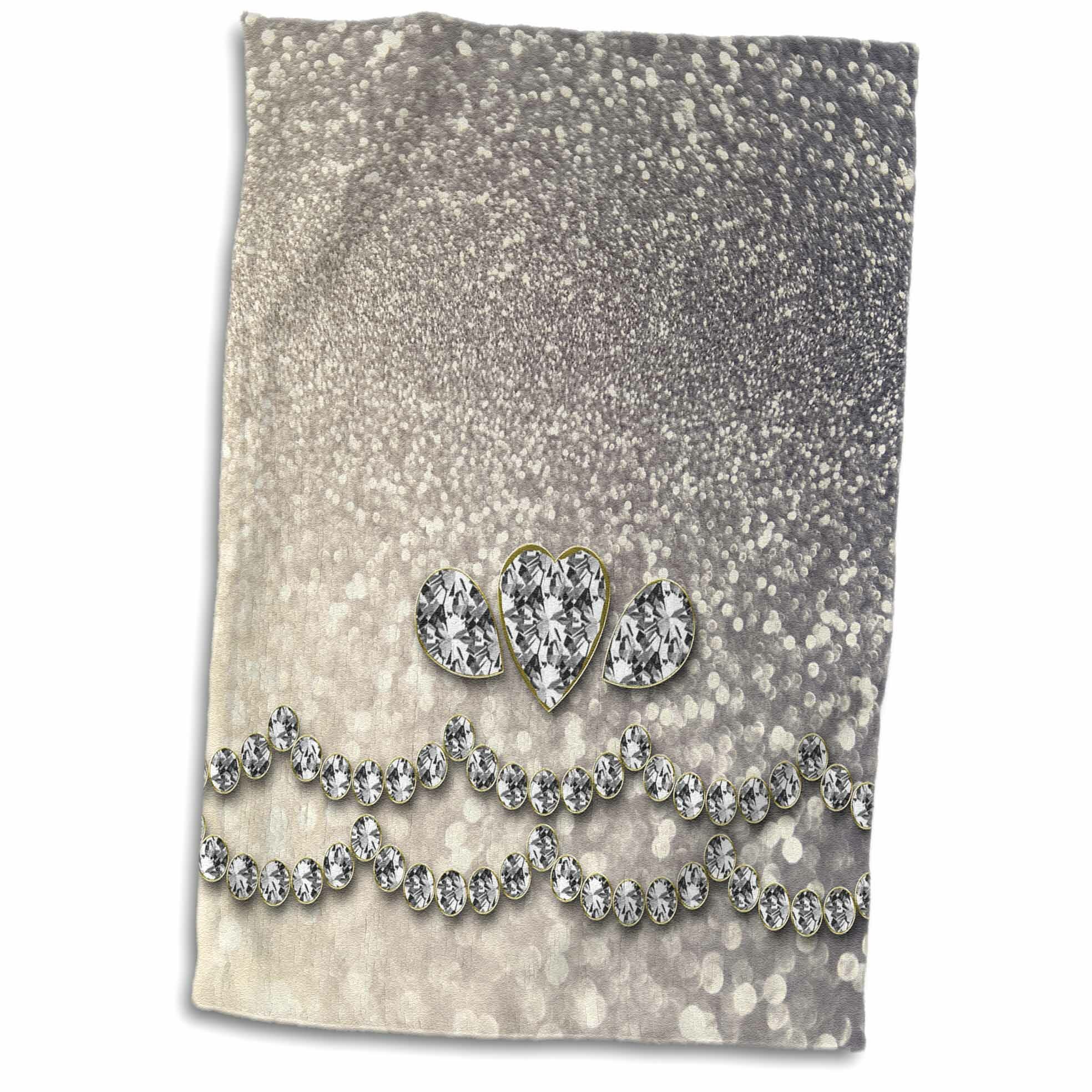 Faux Gold Glitter All Over Hand Towel
