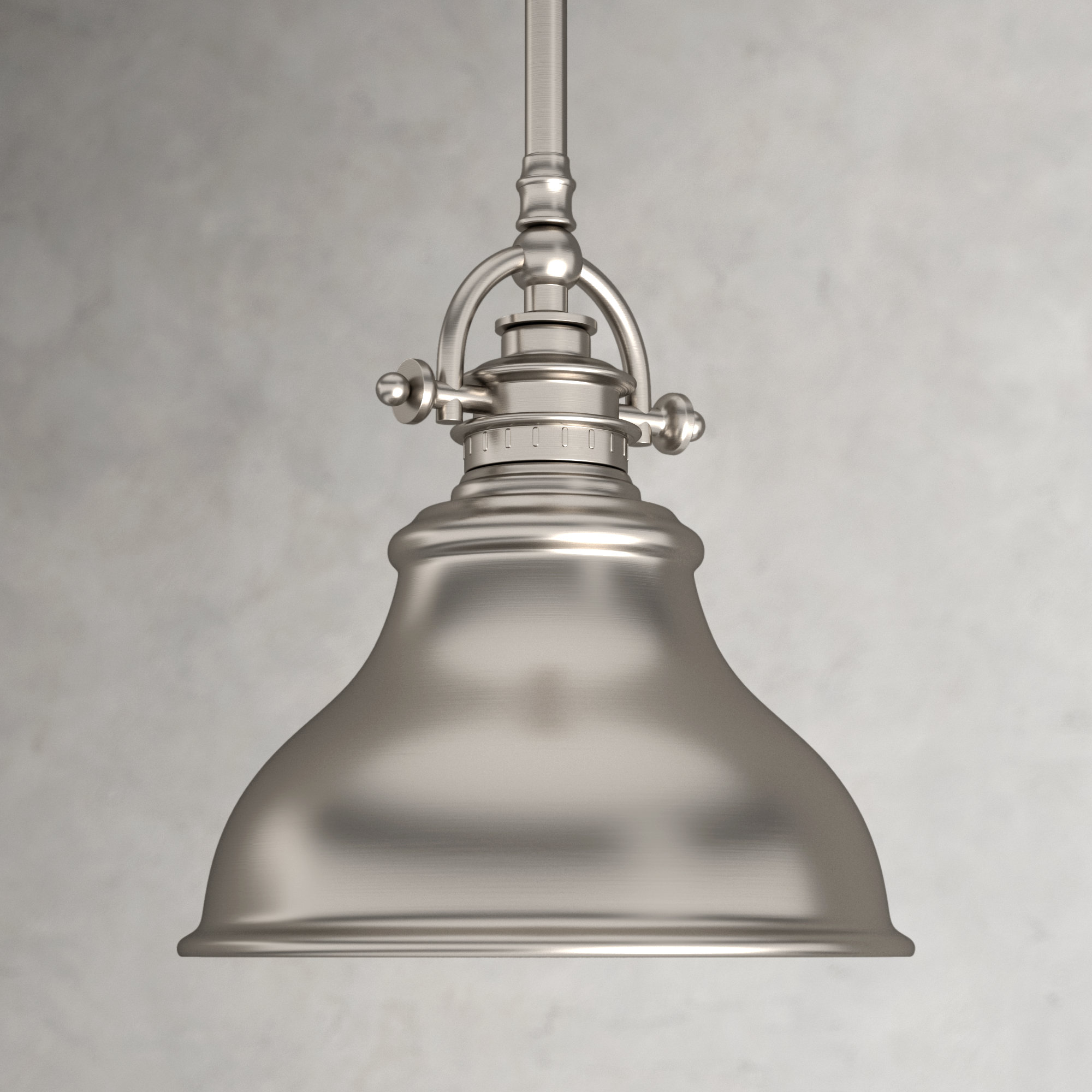 Nautical Style Silver Brushed Metal Pendant Light 