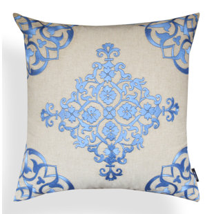 Periwinkle Pillow Wayfair Leanne Baroque Periwinkle Cotton Throw Pillow