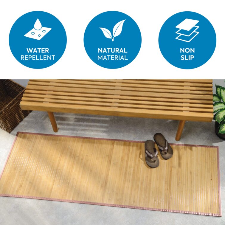 Water-Resistant Runner Rug for Bathroo Details about   iDesign Formbu Bamboo Floor Mat Non-Skid 
