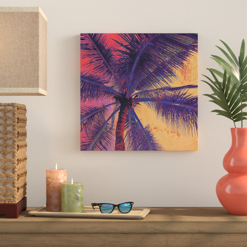 Bay Isle Home Palm Tree Sunset Painting Print On Wrapped Canvas