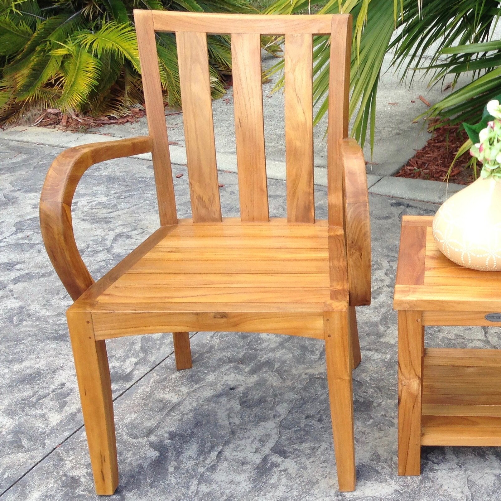 Darby Home Co Ares Teak Patio Dining Chair Wayfair