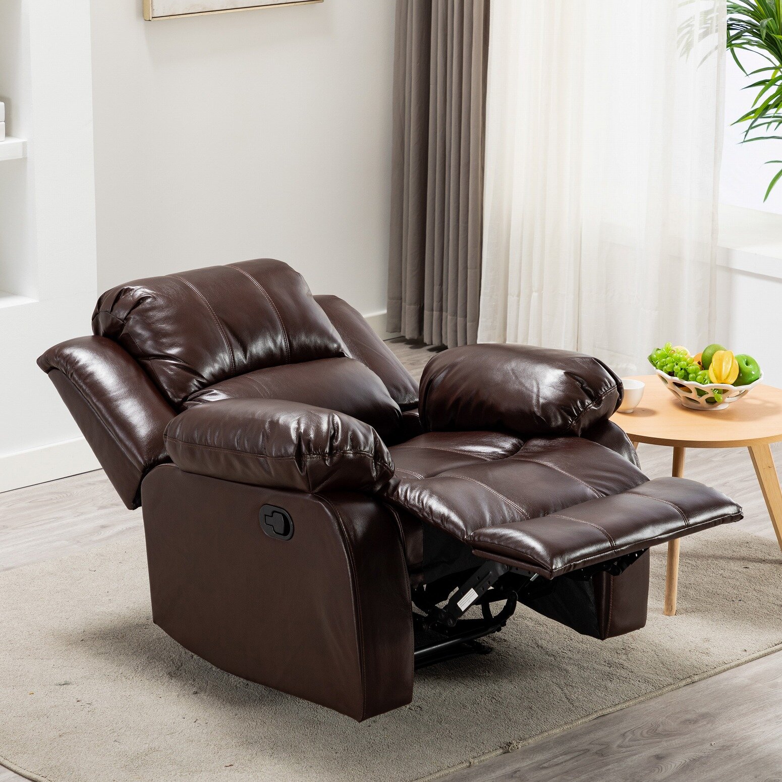 leather look bean bag chair