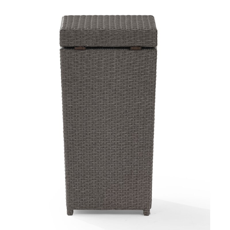 Mistana Crawfordsville Outdoor Wicker Trash Can Reviews Wayfair