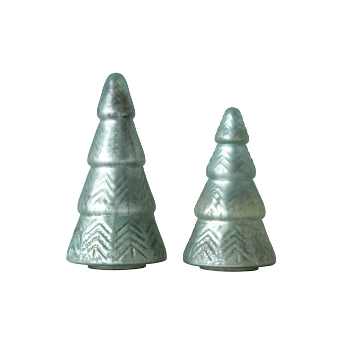 Mercury Row Mint Embossed Mercury Glass Christmas Tabletop Tree
