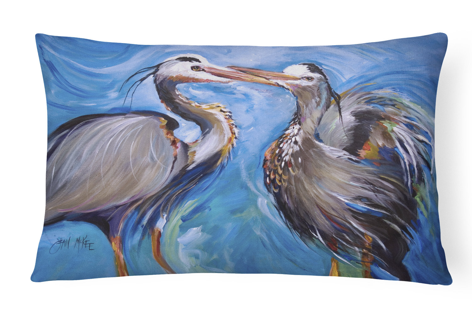 blue heron pillow