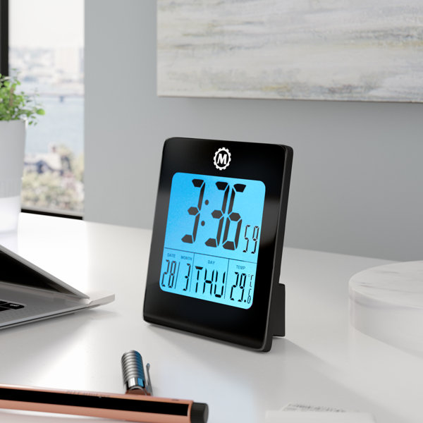 Symple Stuff Led Backlit With Temperature And Date Display Desk