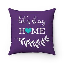 Softxpp Let’s Stay Home Decorative Quote Throw Pillow Cover Quarantine Sign Cushion Case Home Decorations Cotton Linen Outside Square Pillowcase Farmhouse Rustic Decor for Sofa Couch 18 x 18