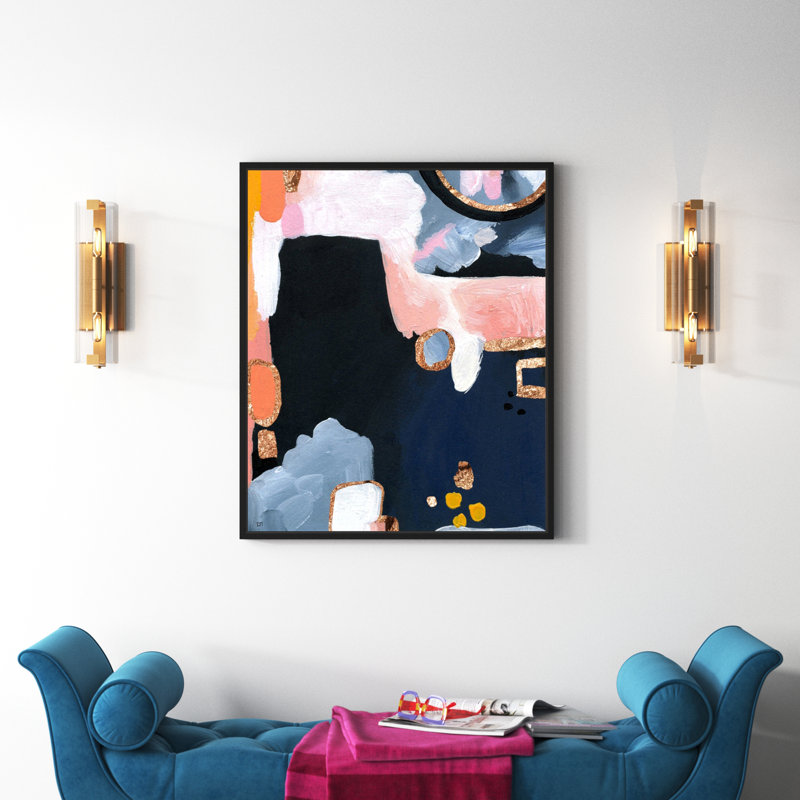 Abstract Copper Seas, Glam Pink by Oliver Gal - Graphic Art on Canvas