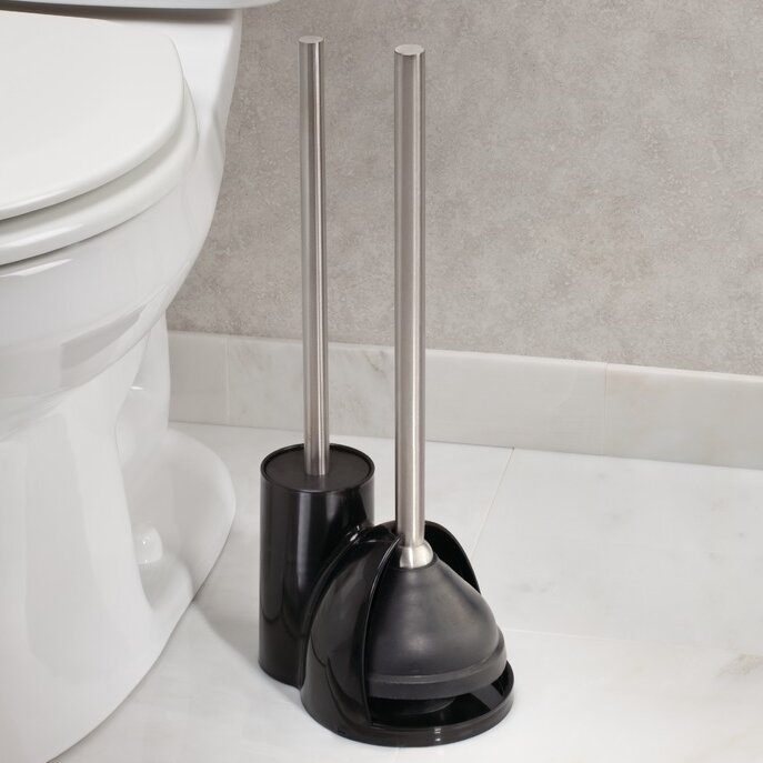 toilet bowl brush and plunger set