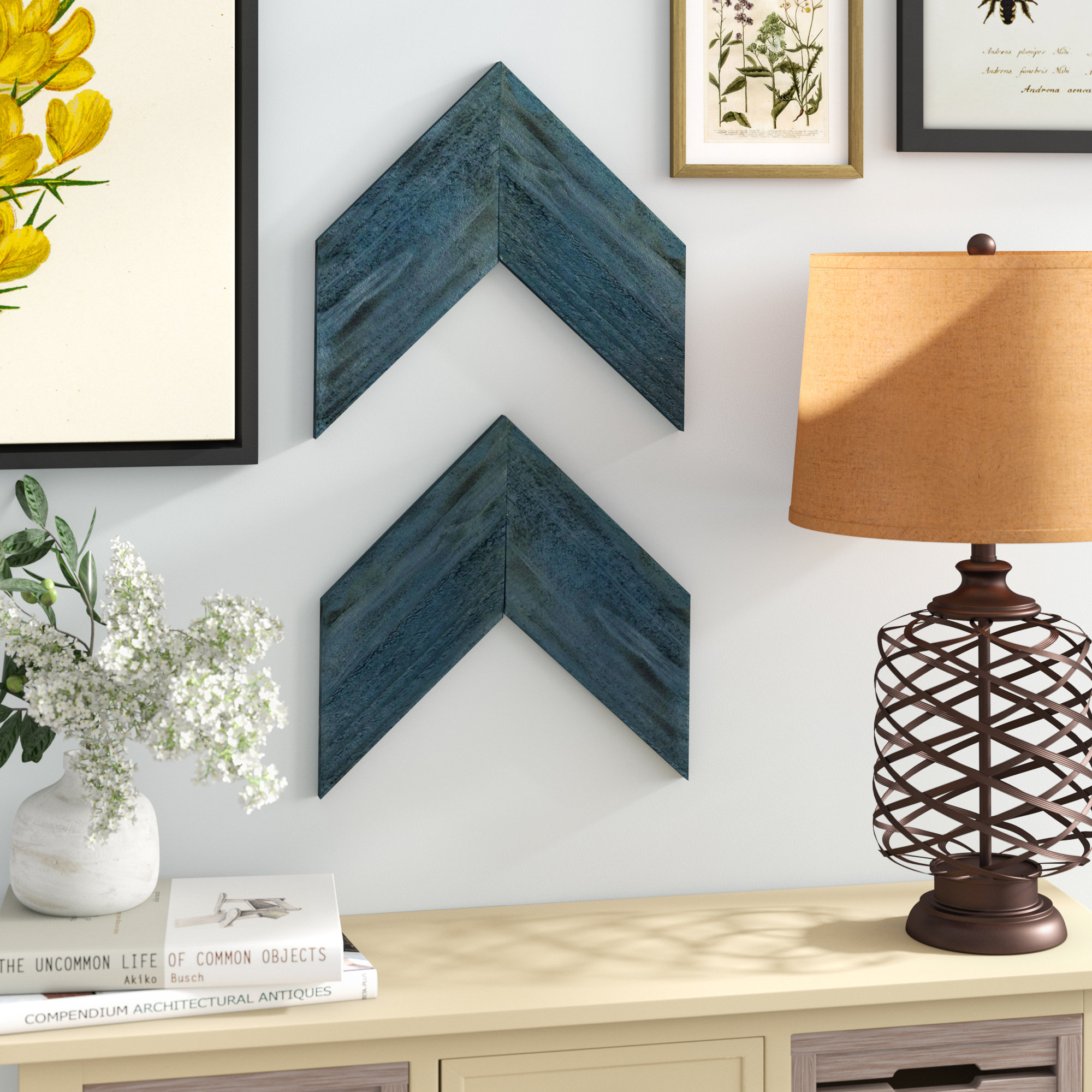 Millwood Pines 2 Piece Vintage Farmhouse Chevron Barnwood Wall Decor Set Reviews