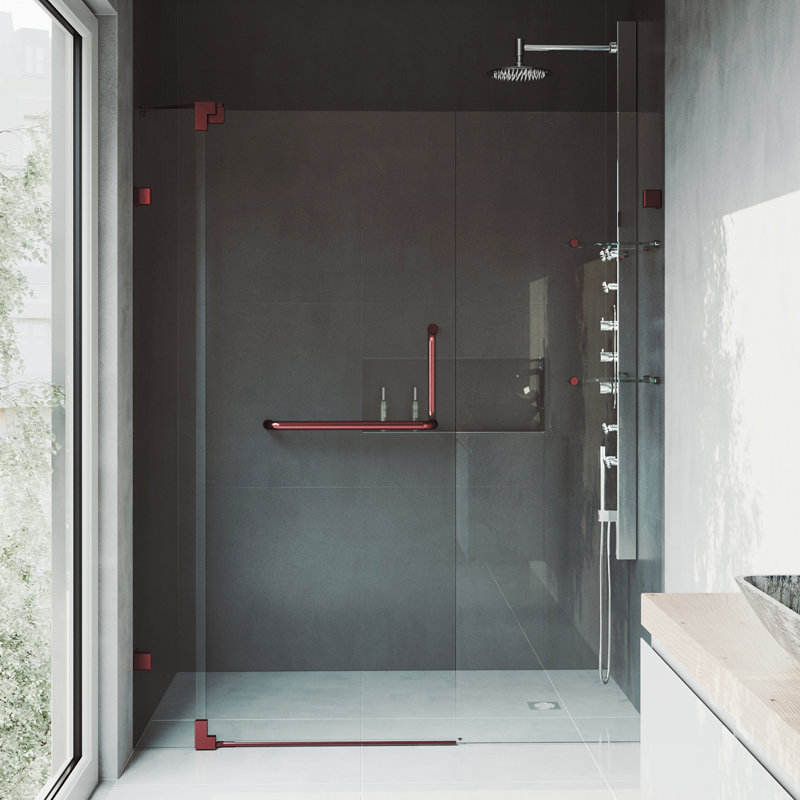 Vigo Pirouette 48 X 72 Pivot Frameless Shower Door With Flex Sizing Technology Reviews Wayfair