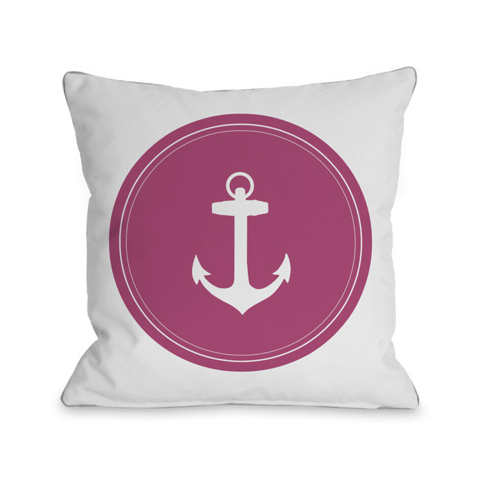 One Bella Casa Polka Dot Anchor Throw Pillow Wayfair