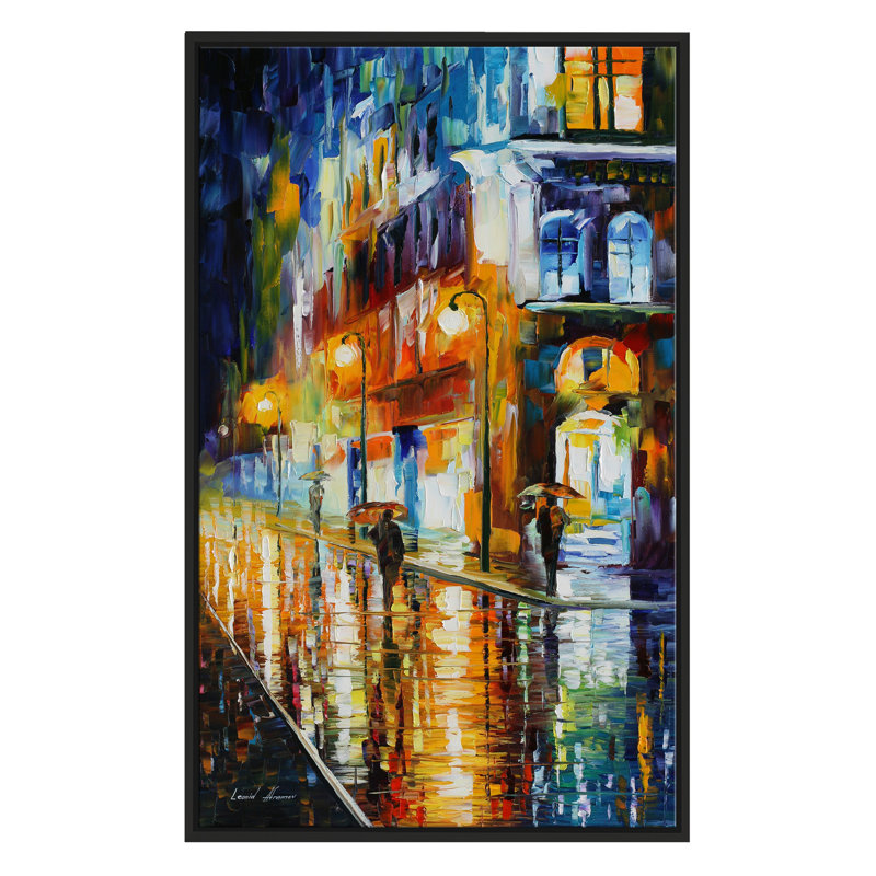Winston Porter City Of Rain Framed Oil Painting Print On Wrapped