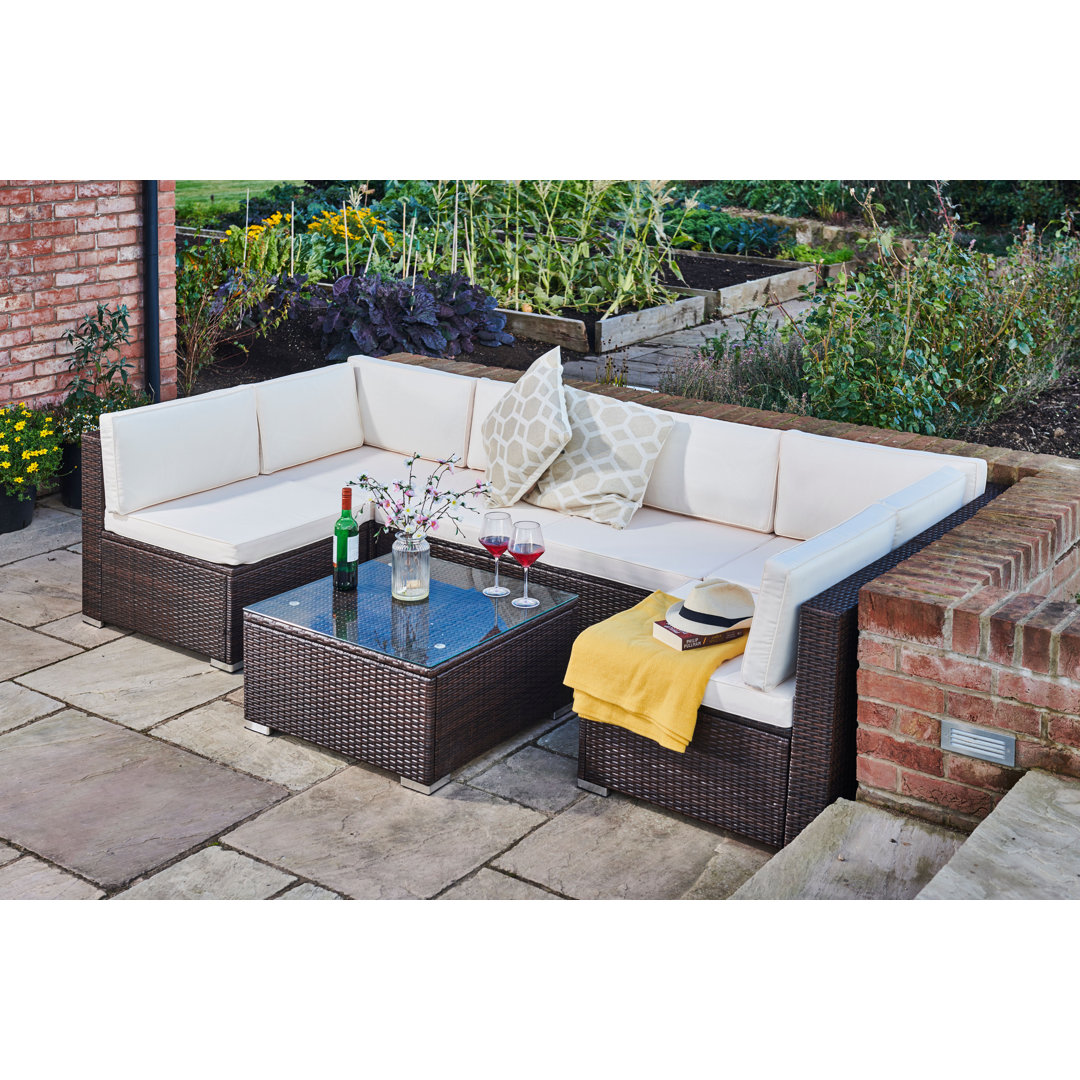 Peaktop 7-Sitzer Lounge-Set aus Rattan mit Polster