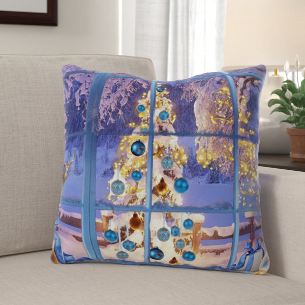 The Holiday Aisle Riggio Christmas Indoor Outdoor Canvas Throw Pillow Wayfair
