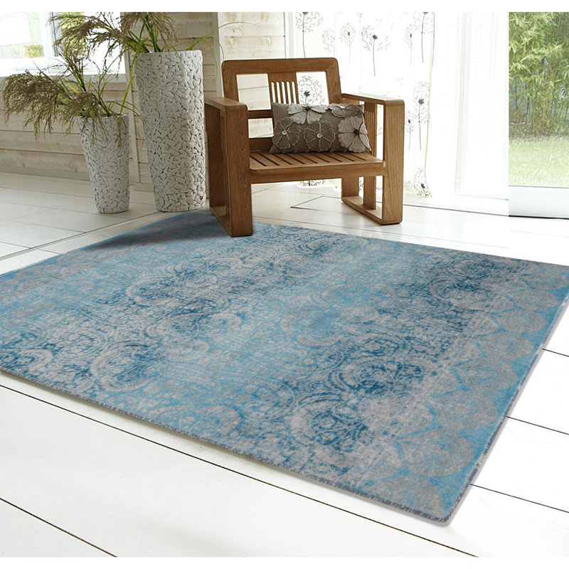 House Of Hampton Walsall Contemporary Modern Blue Area Rug Wayfair House Of Hampton Walsall Contemporary