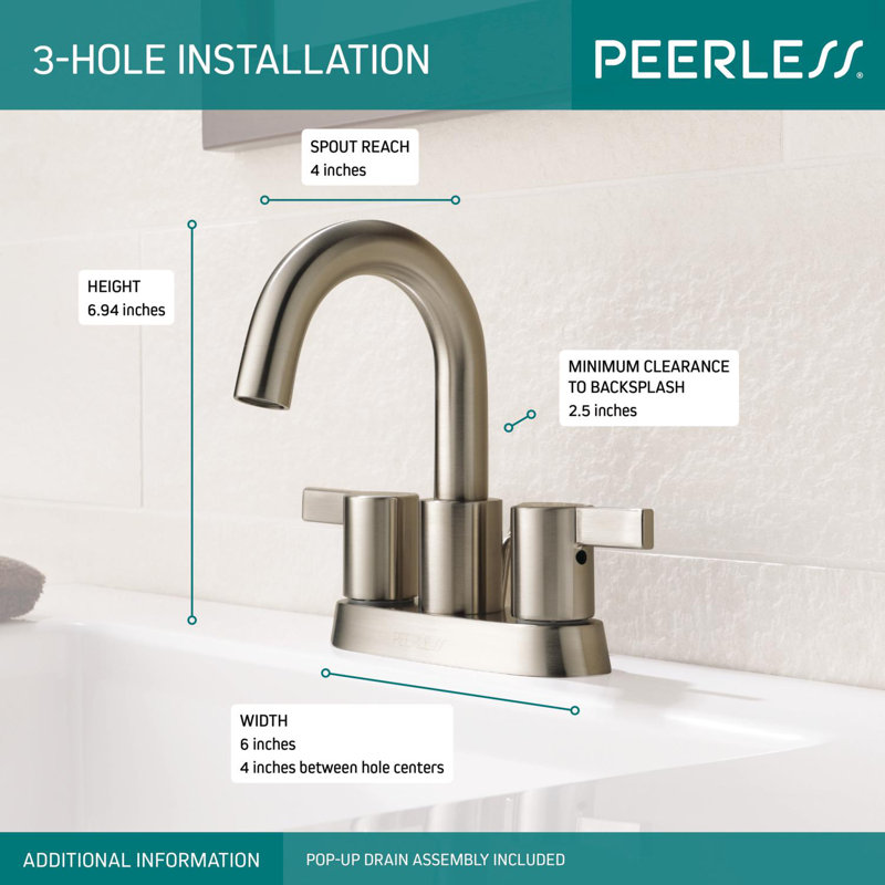 Delta Two Handle Centerset Bathroom Faucet With Drain Assembly