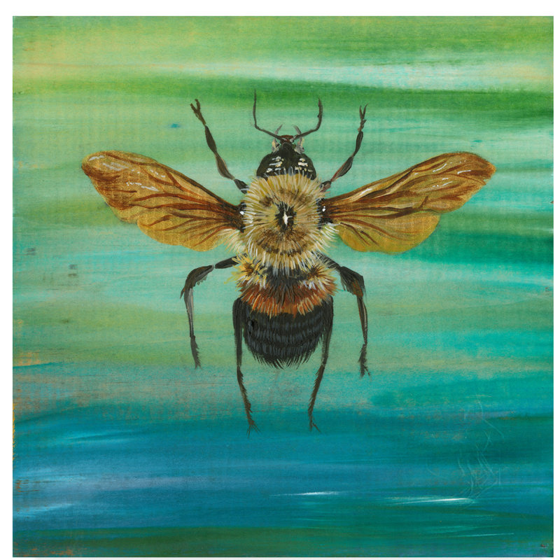 Trademark Art Bumble Bee Flying Acrylic Painting Print On
