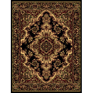 Stevens Oriental Classic Black/Beige Indoor Area Rug