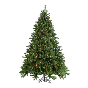 7.5' Green Grand Canyon Spruce Christmas Tree with 1200 Clear Lights with Stand