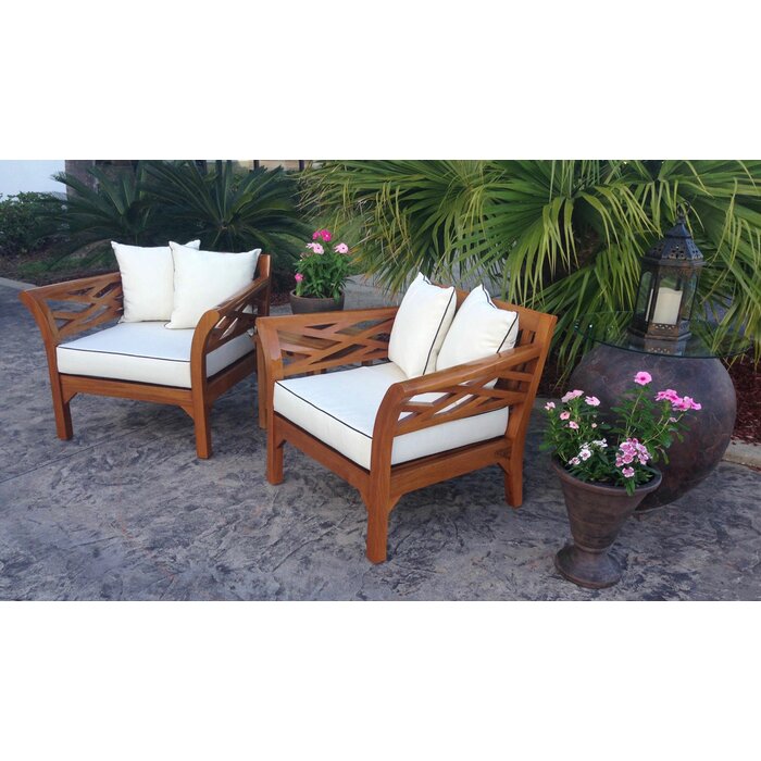 Chicteak Long Island Teak Patio Chair With Cushion Wayfair Ca