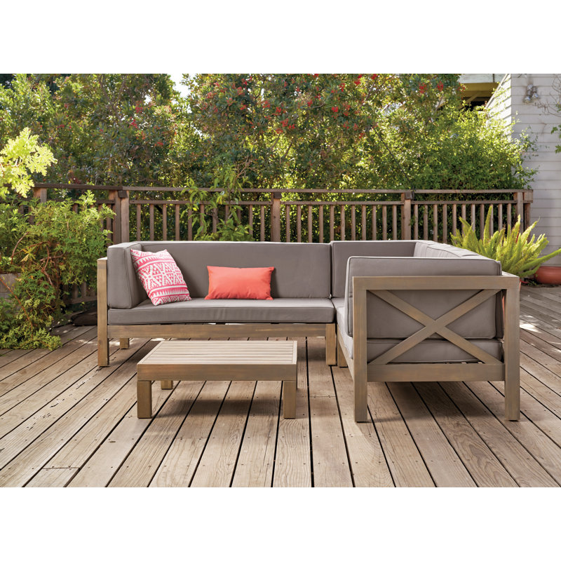 Highland Dunes Ellison 4 Piece Sectional Seating Sofa Set With