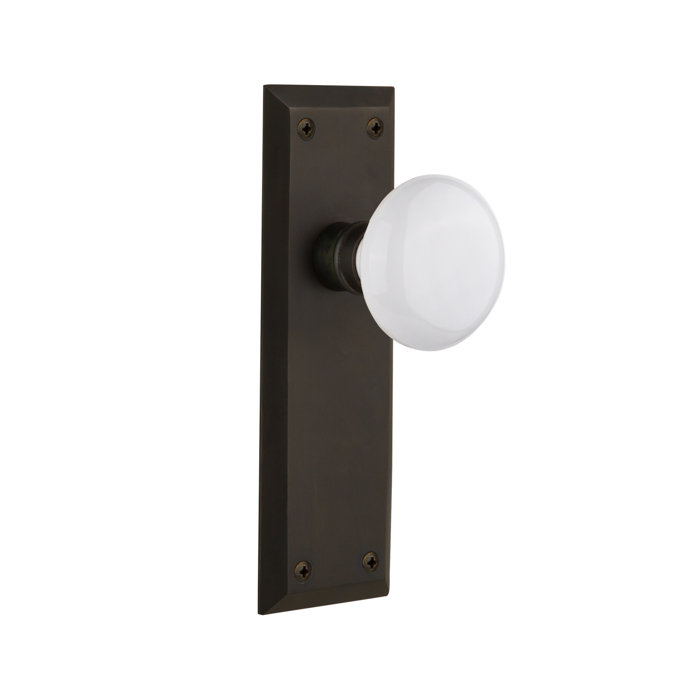 Nostalgic Warehouse White Porcelain Passage Door Knob With New