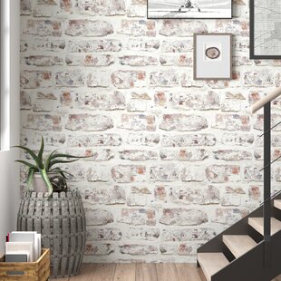 HaokHome 91301 Faux 3d Brick Wallpaper Textured Brick Wallpaper Roll Beige/Grey/Brown 20.8 x 33ft Brick Wall paper for Home Room Decoration