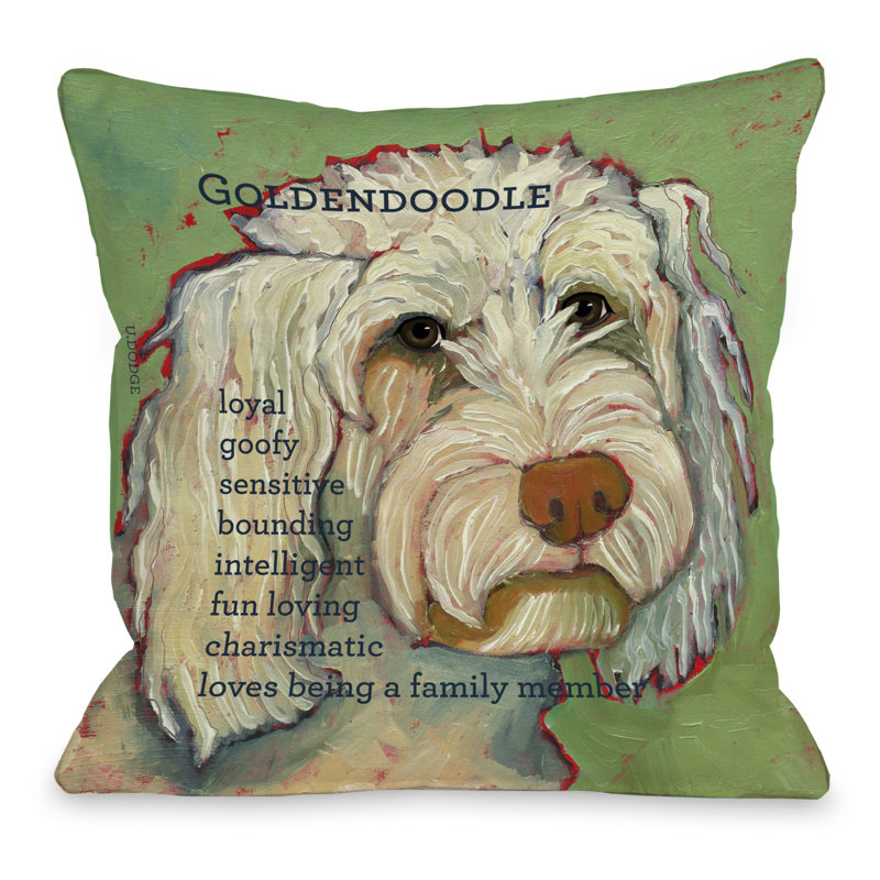 Winston Porter Kaelan Golden Doodle Throw Pillow Reviews Wayfair
