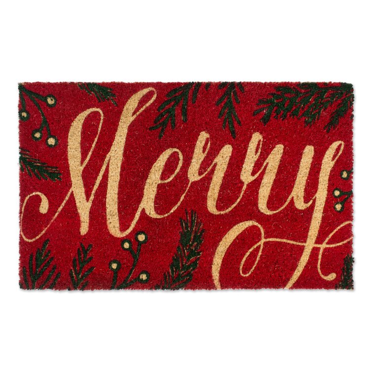 The Holiday Aisle® Rhoades Merry 30 in. x 18 in. Non-Slip Outdoor Door ...