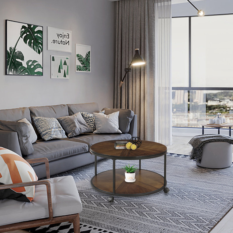 17 Stories Mancuso Caster Wheels And Unique Textured Surface Coffee Table Wayfair