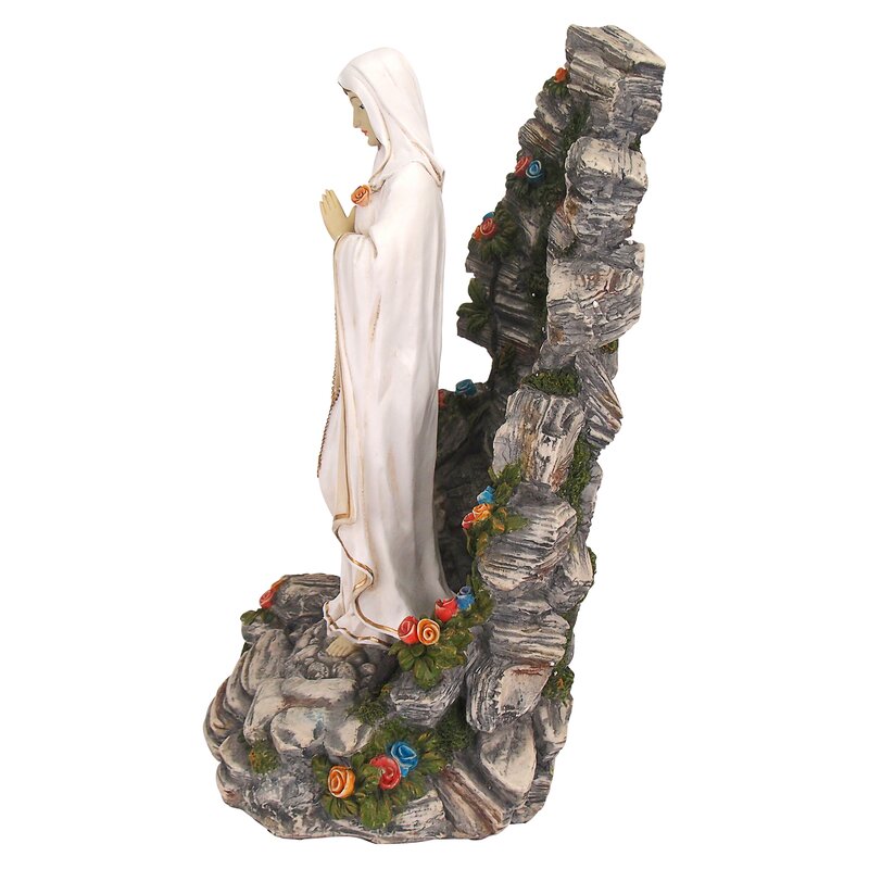 Design Toscano Blessed Virgin Mary Illuminated Garden Grotto Statue ...