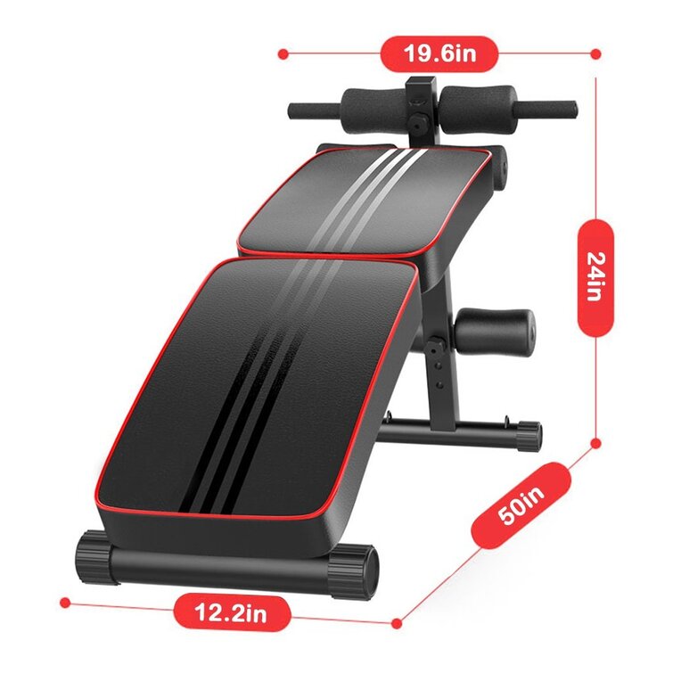 Sit Up Crunch Board Bench Foldable Decline Adjustable Home Gym Fitness Exercise