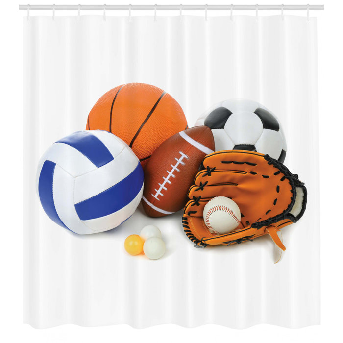Sports Shower Curtain Set Hooks Sports Shower Curtain Set Hooks