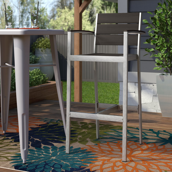 Orren Ellis Outdoor 29 Patio Bar Stool Reviews Wayfair